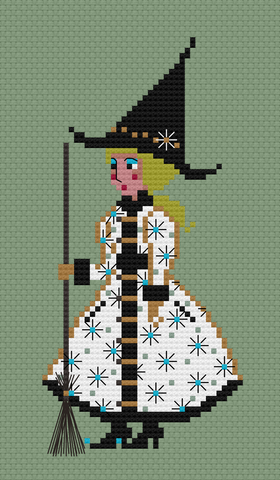 The Laurel Witch Cross Stitch Pattern PDF - Little Witches - Winter Witch
