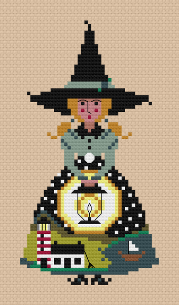 The Laurel Witch Cross Stitch Pattern PDF - Little Witches - Witch of the East