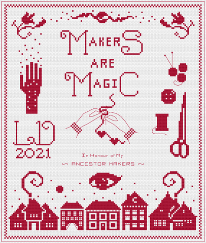 Cross Stitch Pattern PDF - The Laurel Witch - Makers are Magic Version 2
