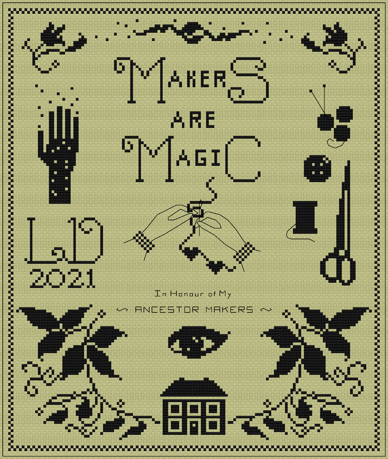 Cross Stitch Pattern PDF - The Laurel Witch - Makers are Magic – Laura Daub  Art & Tea Leaf Readings
