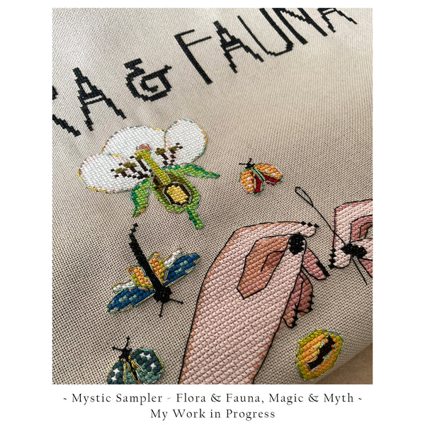 The Laurel Witch Cross Stitch Pattern PDF - Mystic Sampler - Flora & Fauna, Magic & Myth