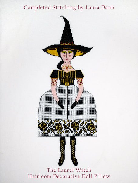 Cross Stitch Pattern PDF - The Laurel Witch - Heirloom Decorative Doll Pillow
