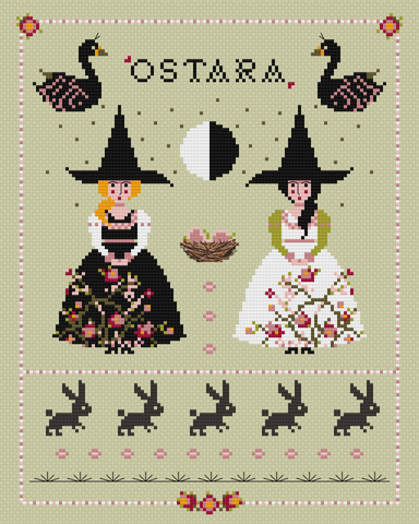 The Laurel Witch Cross Stitch Pattern PDF - Little Witches - Ostara