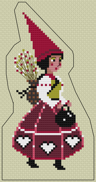 The Laurel Witch Cross Stitch Pattern PDF - Little Gnomes - Forager