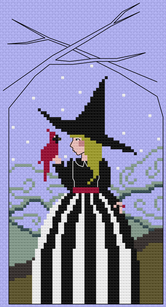 The Laurel Witch Cross Stitch Pattern PDF - Modern Witches - Well Hello