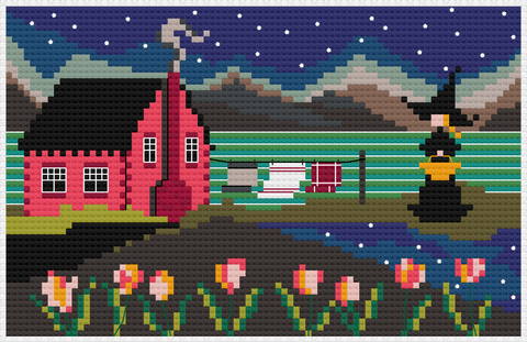 The Laurel Witch Cross Stitch Pattern PDF - Little Little Witches - Witch Mountain Homestead