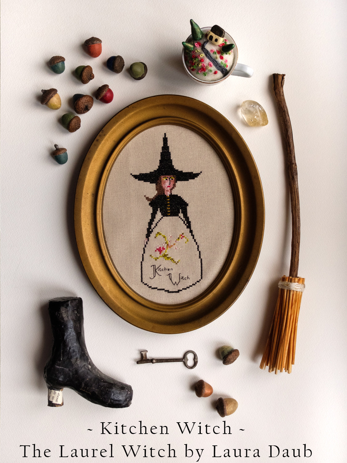 Cross Stitch Pattern PDF - The Laurel Witch - Kitchen Witch