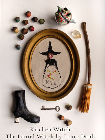 Cross Stitch Pattern PDF - The Laurel Witch - Kitchen Witch