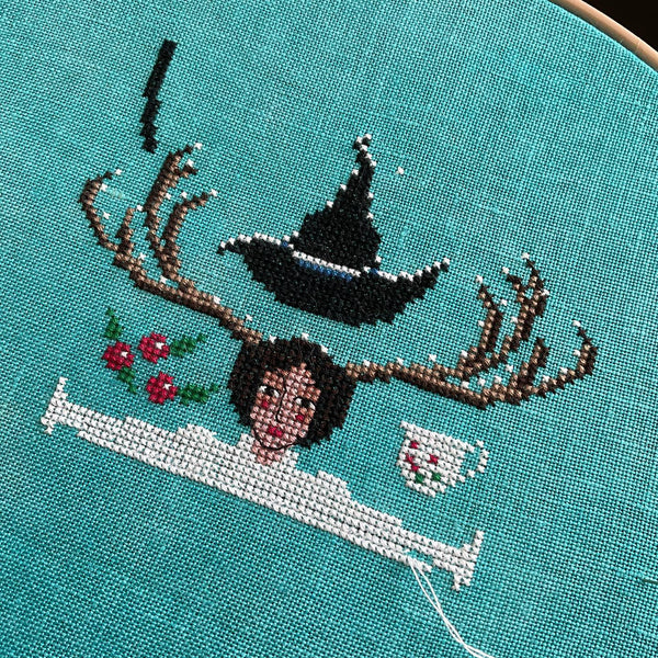 The Laurel Witch Cross Stitch Pattern PDF - Winter Magick - Witch
