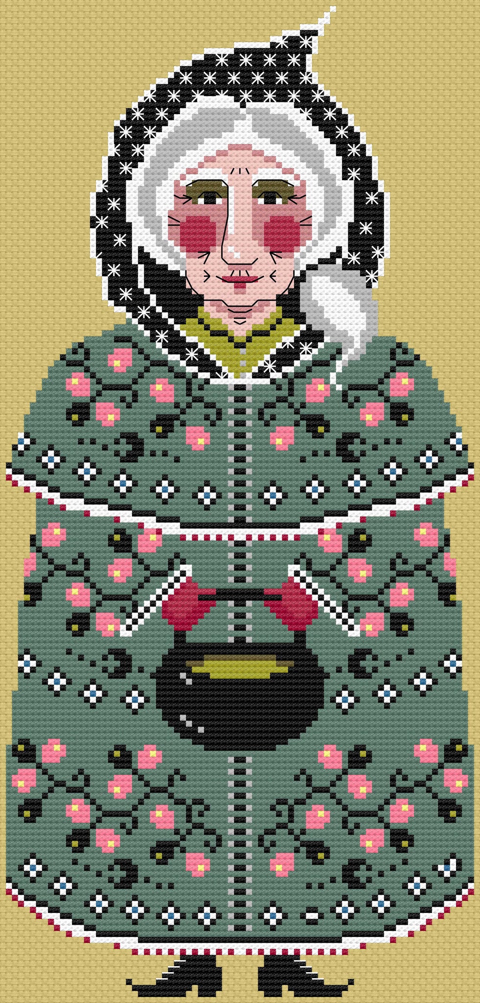 The Laurel Witch Cross Stitch Pattern PDF: Wise Witch - Great Grandmother